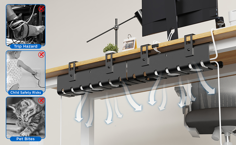 under desk cable management tray