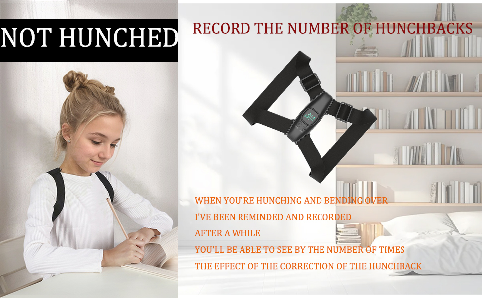  Smart Posture Corrector Adjustable Posture Correction Angle with Vibration Posture Reminder 