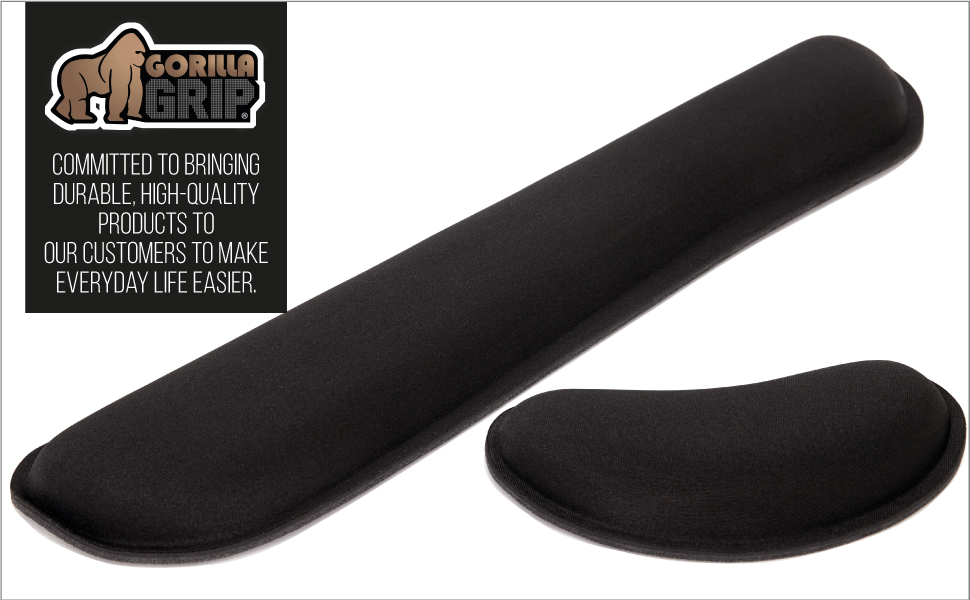black computer wrist rest for keyword and mouse pad