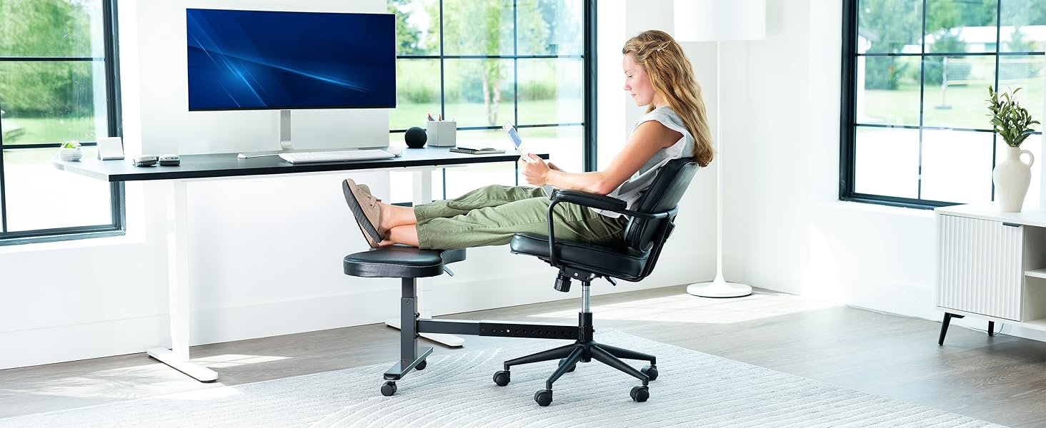 office chair footrest, retrofit ottoman, cross leg chair cushion, adjustable footrest stool
