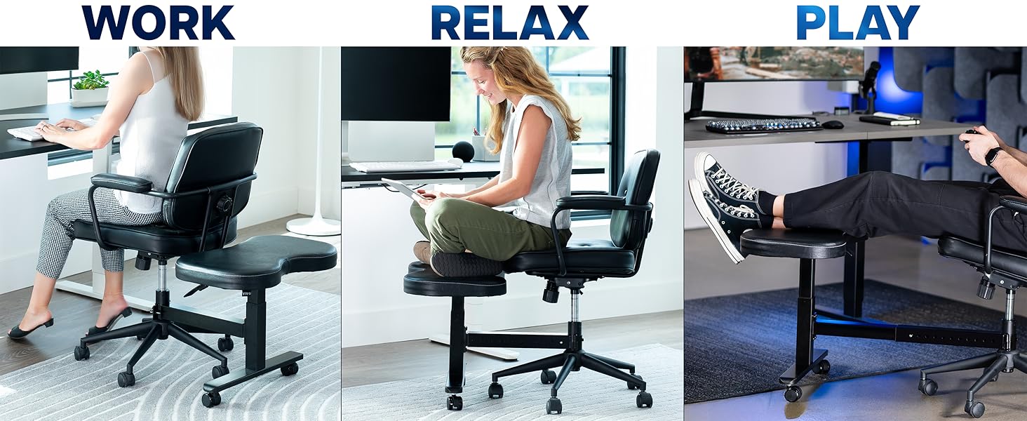 office chair footrest, retrofit ottoman, cross leg chair cushion, adjustable footrest stool