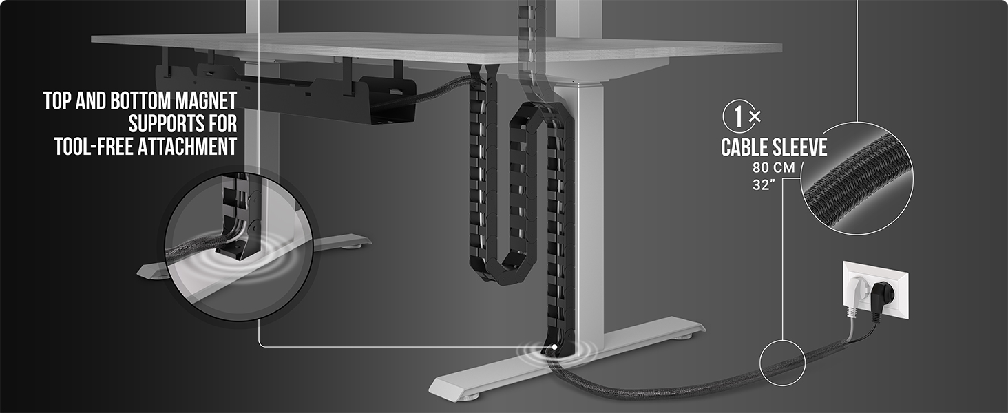 vertebrae cable management under desk
