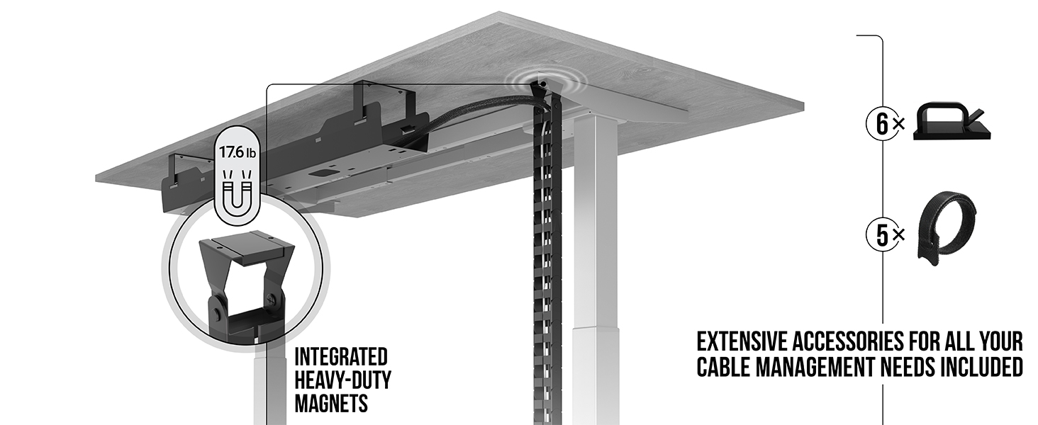 vertebrae cable management under desk