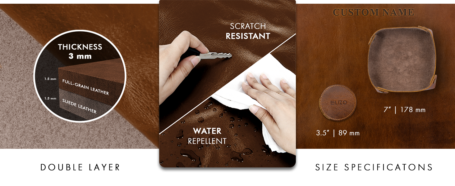 ELIZO Leather Desk Mat Blotter,Desk Pad for Computer Keyboard,Desk Top Cover Protector,Mouse Pad