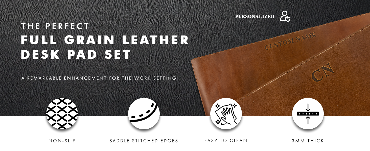 ELIZO Leather Desk Mat Blotter,Desk Pad for Computer Keyboard,Desk Top Cover Protector,Mouse Pad